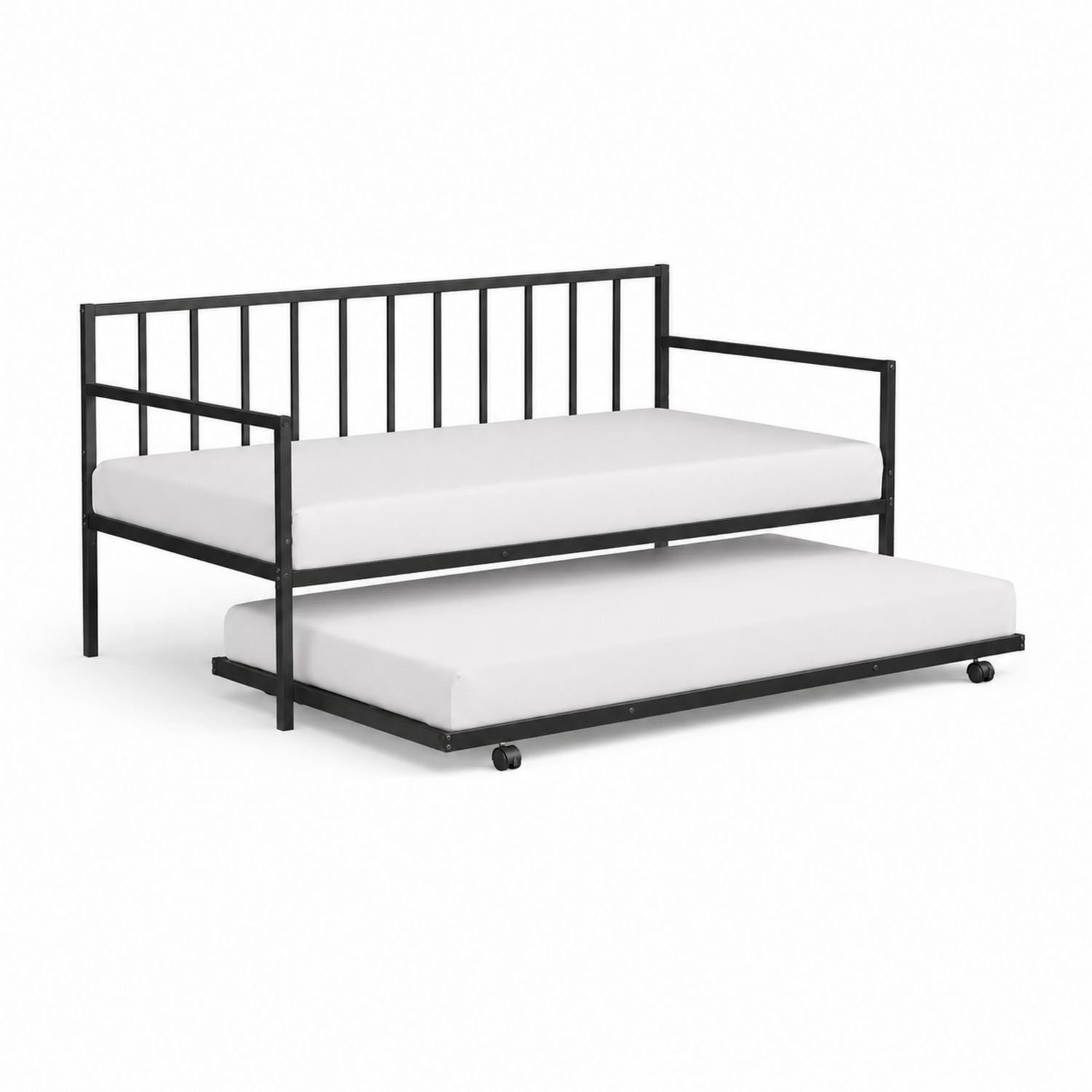 Cama nido de metal con ruedas 200x90 cm-Zentrivoniel