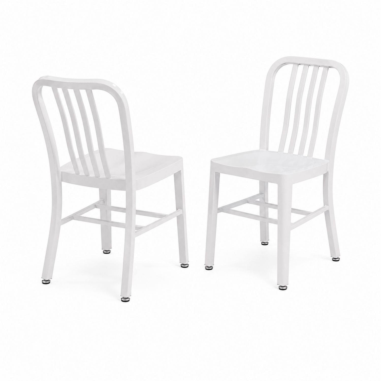 Conjunto de 2 sillas de metal blanco-Zentrivoniel