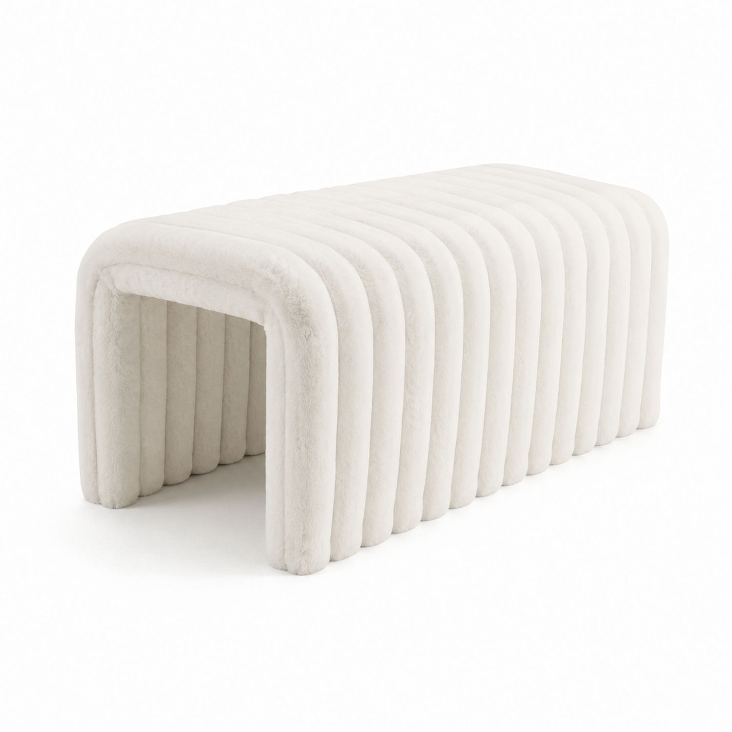 Banco rectangular de felpa con estructura de madera 120cm-Zentrivoniel