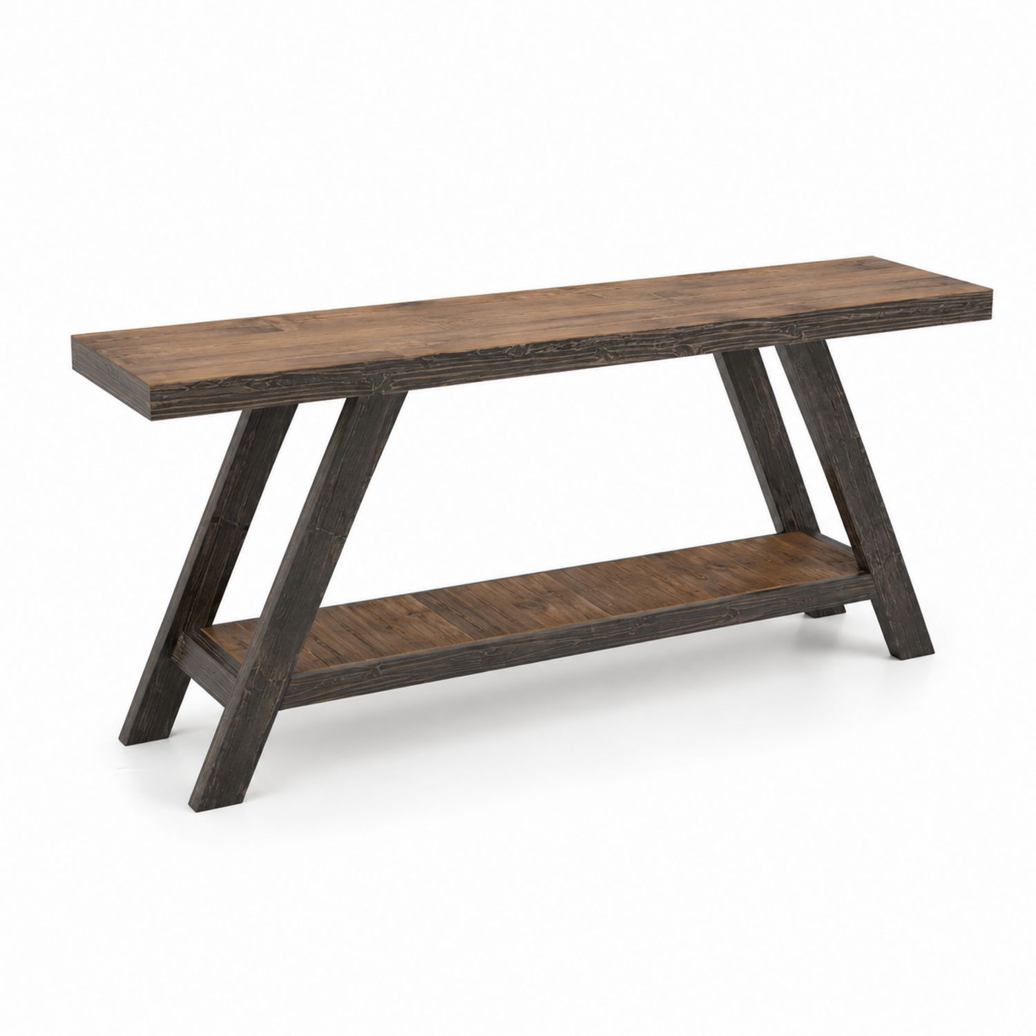 Mesa consola de madera maciza de pino marrón-Zentrivoniel