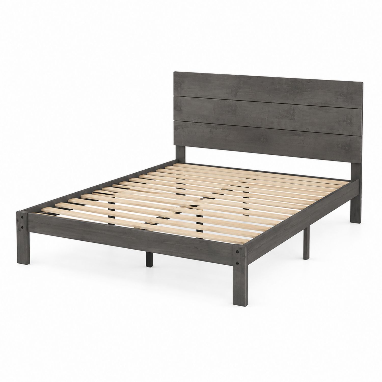 Cama de madera gris oscuro 200x150 cm-Zentrivoniel