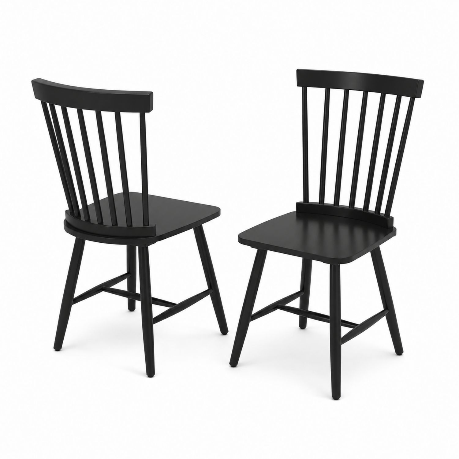 Juego de 2 sillas de madera negra-Zentrivoniel