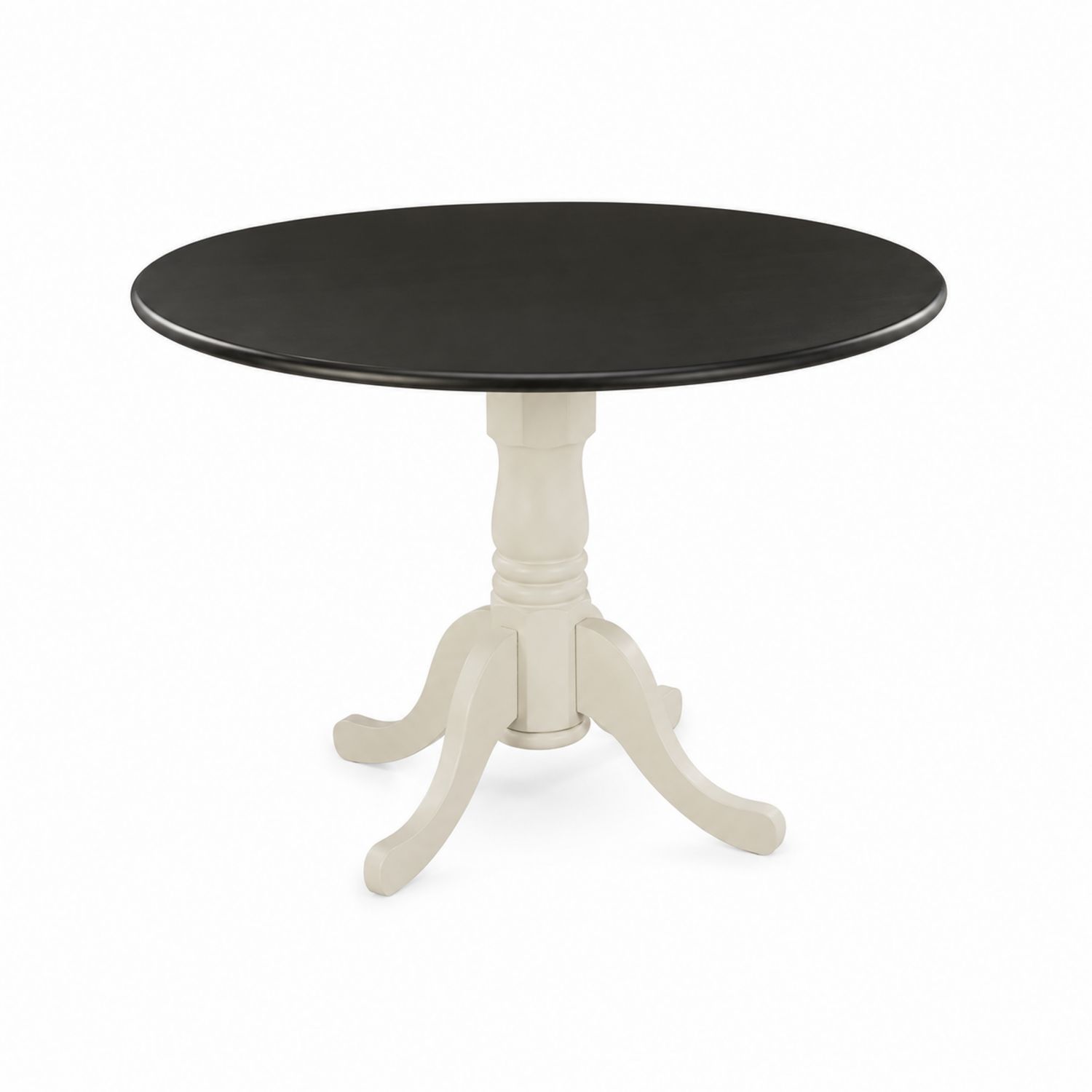 Mesa redonda de MDF y madera maciza 120 cm Negro y Blanco-Zentrivoniel