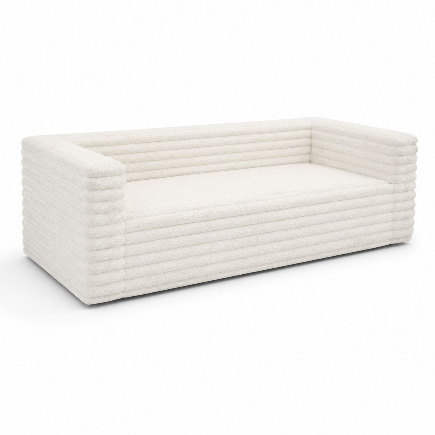 Sofá de 3 plazas en tejido bouclé Beige-Zentrivoniel