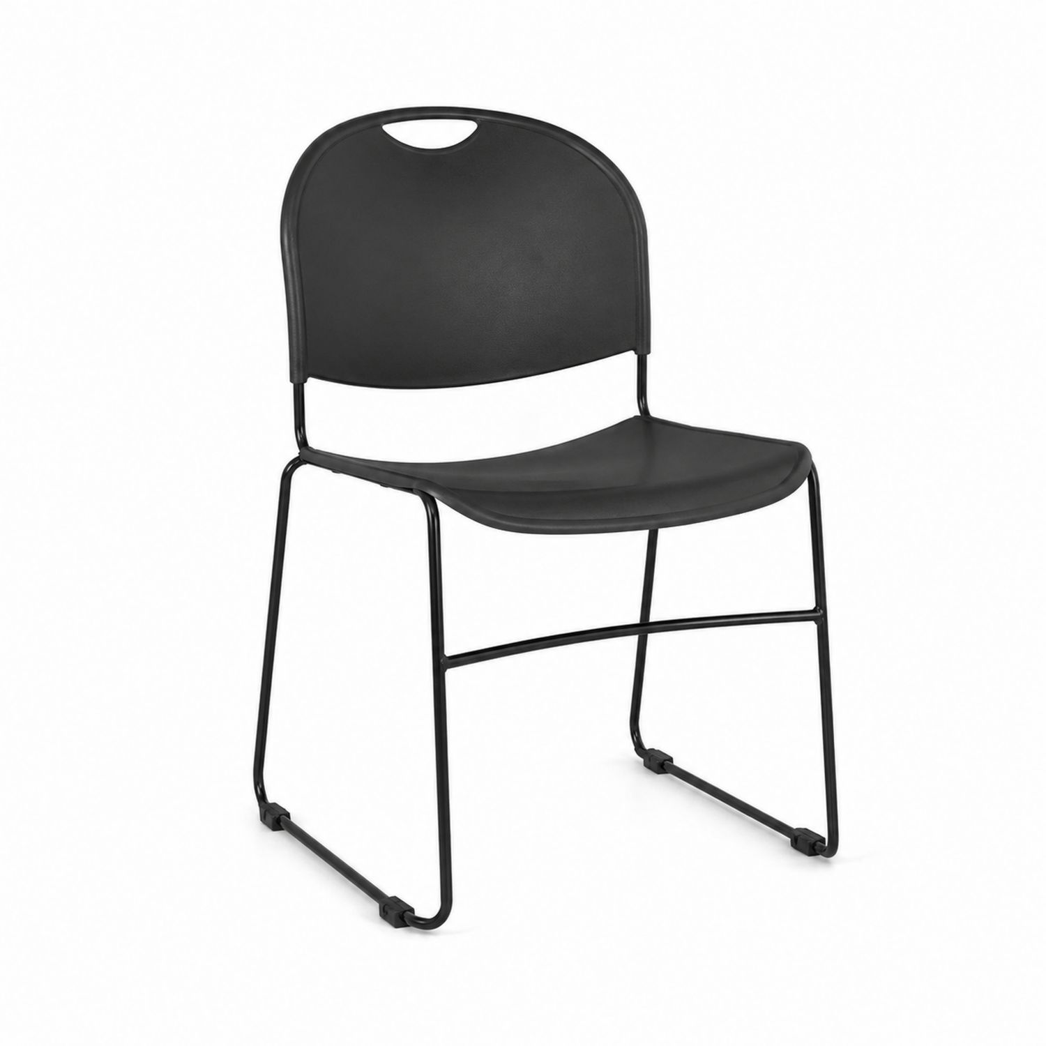 Silla de polipropileno negro con marco metálico-Zentrivoniel
