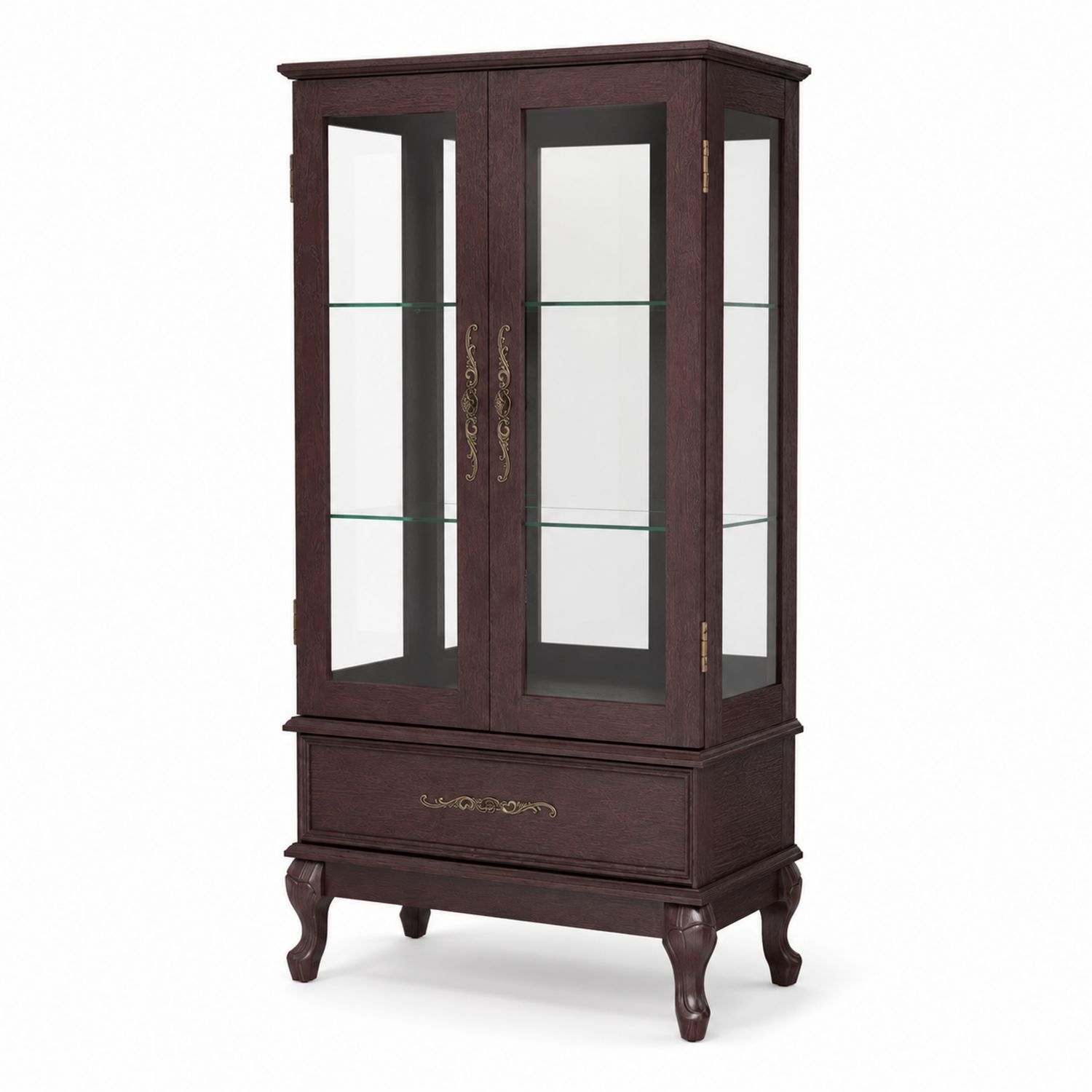 Vitrina de madera y vidrio templado 180x80x40 cm Marrón-Zentrivoniel