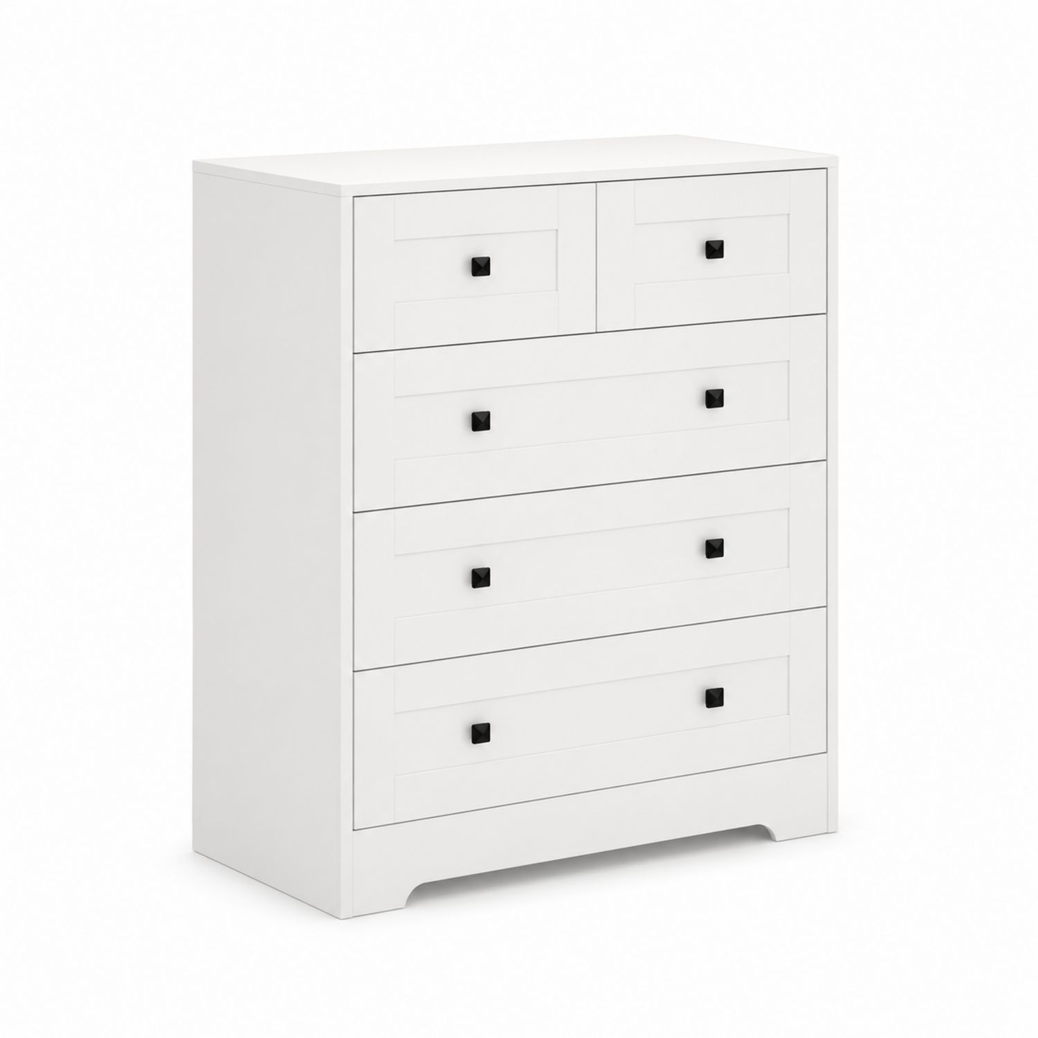 Cajonera de Madera Blanca con Tiradores Negros y 5 Cajones-Zentrivoniel