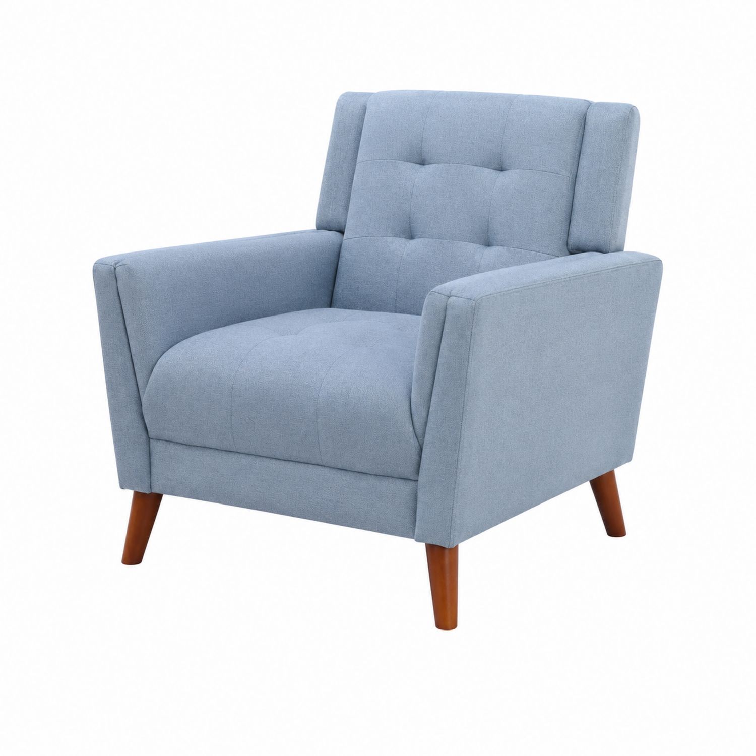 Silla de Tela Azul Claro con Patas de Madera-Zentrivoniel