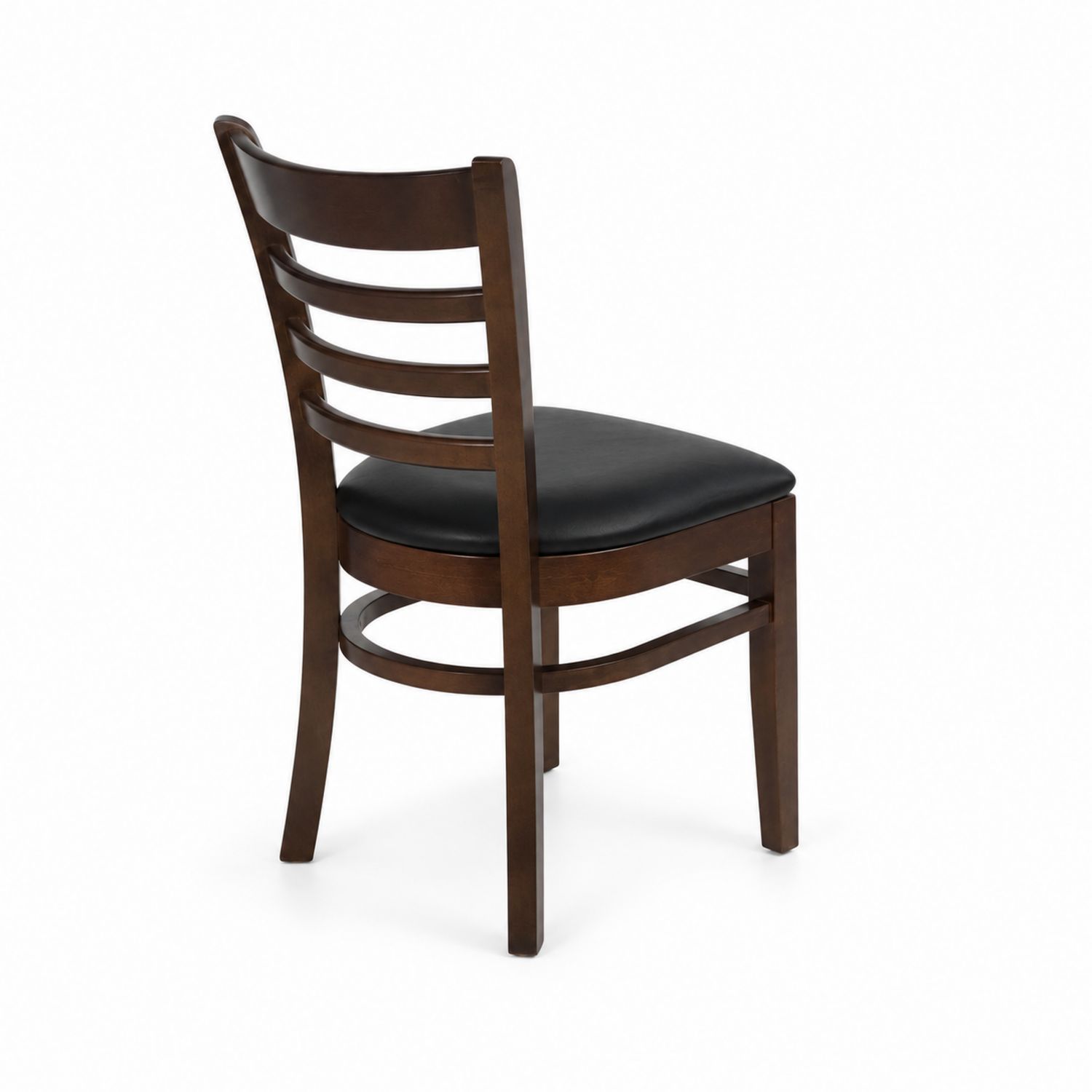 Silla de madera con asiento de piel sintética negro-Zentrivoniel