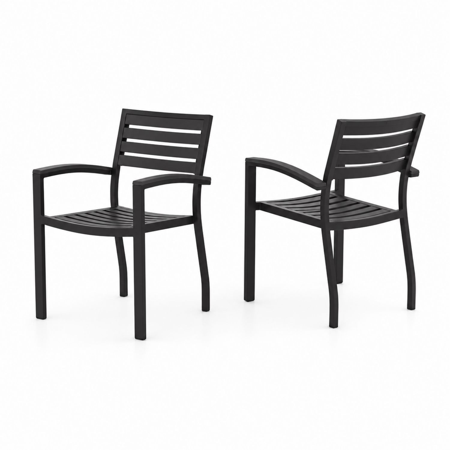 Conjunto de 2 sillas de aluminio negro-Zentrivoniel
