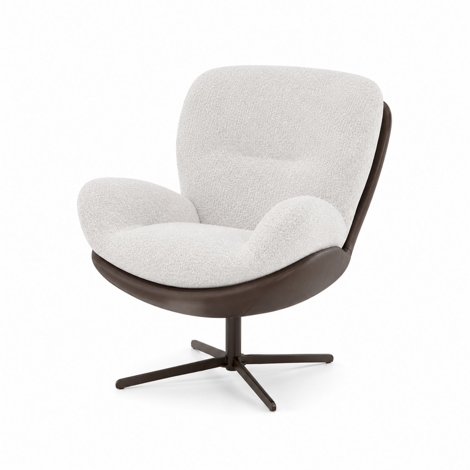 Silla giratoria de tela y base de metal Marrón-Zentrivoniel