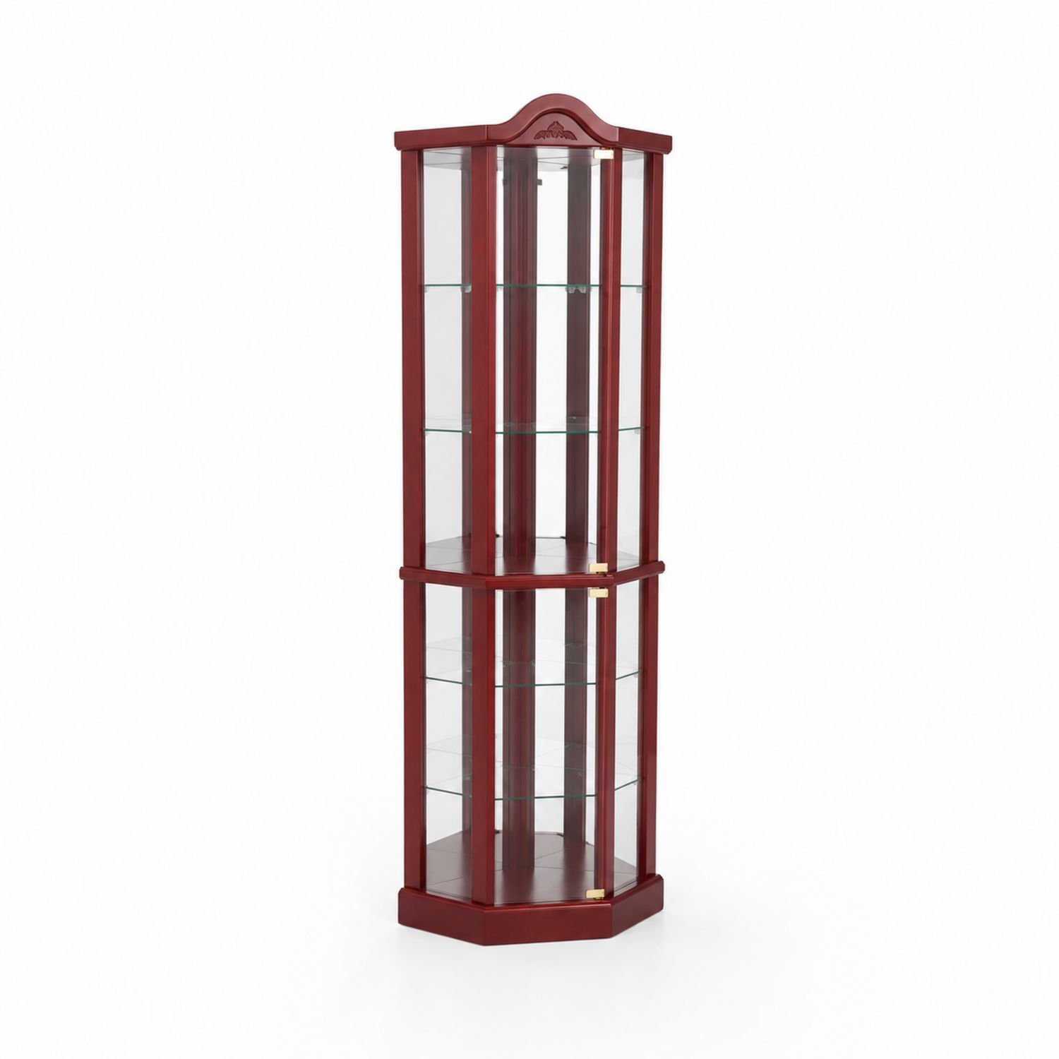 Vitrina de madera y vidrio templado rojo 180x60x40 cm-Zentrivoniel