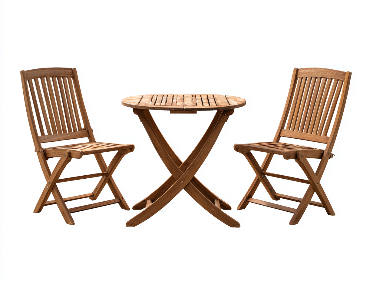 Salon de jardin pour terrasse - bois de teck - 70x70x74 cm - naturel - style classique-Limoioloft