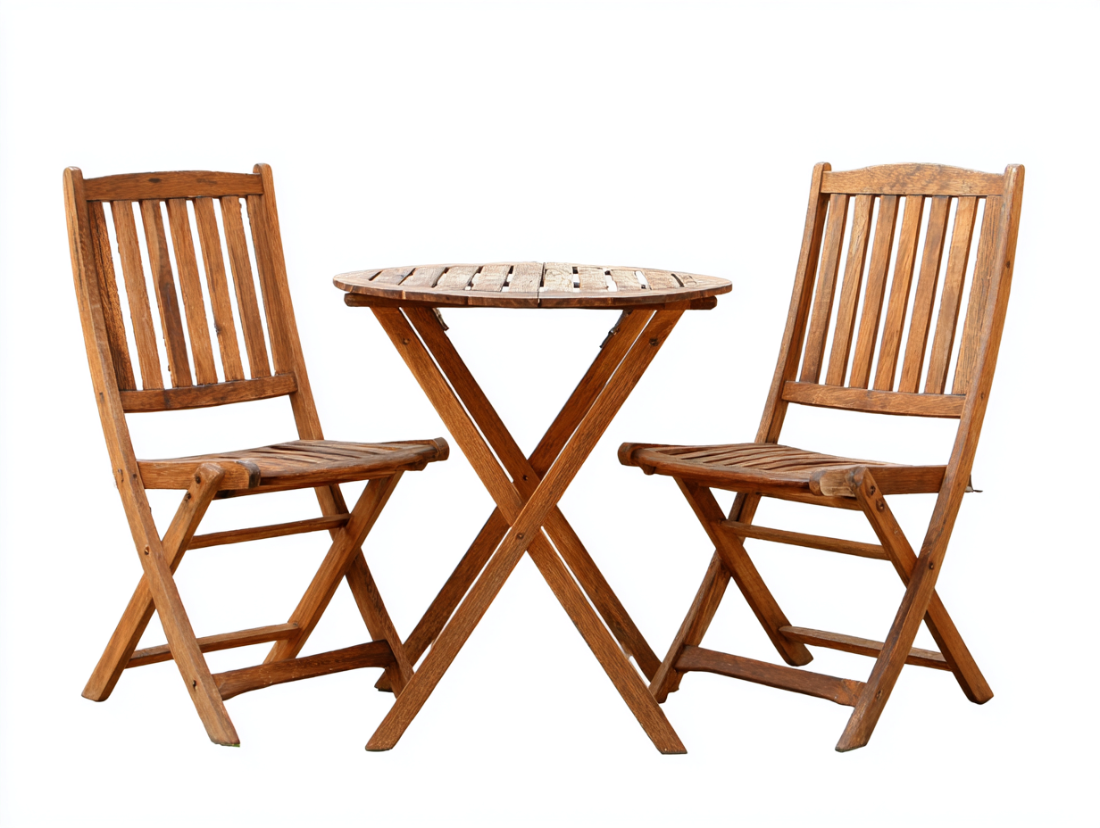 Salon de jardin pour terrasse - bois de teck - 60x60x74 cm - brun miel - style bistrot-Limoioloft