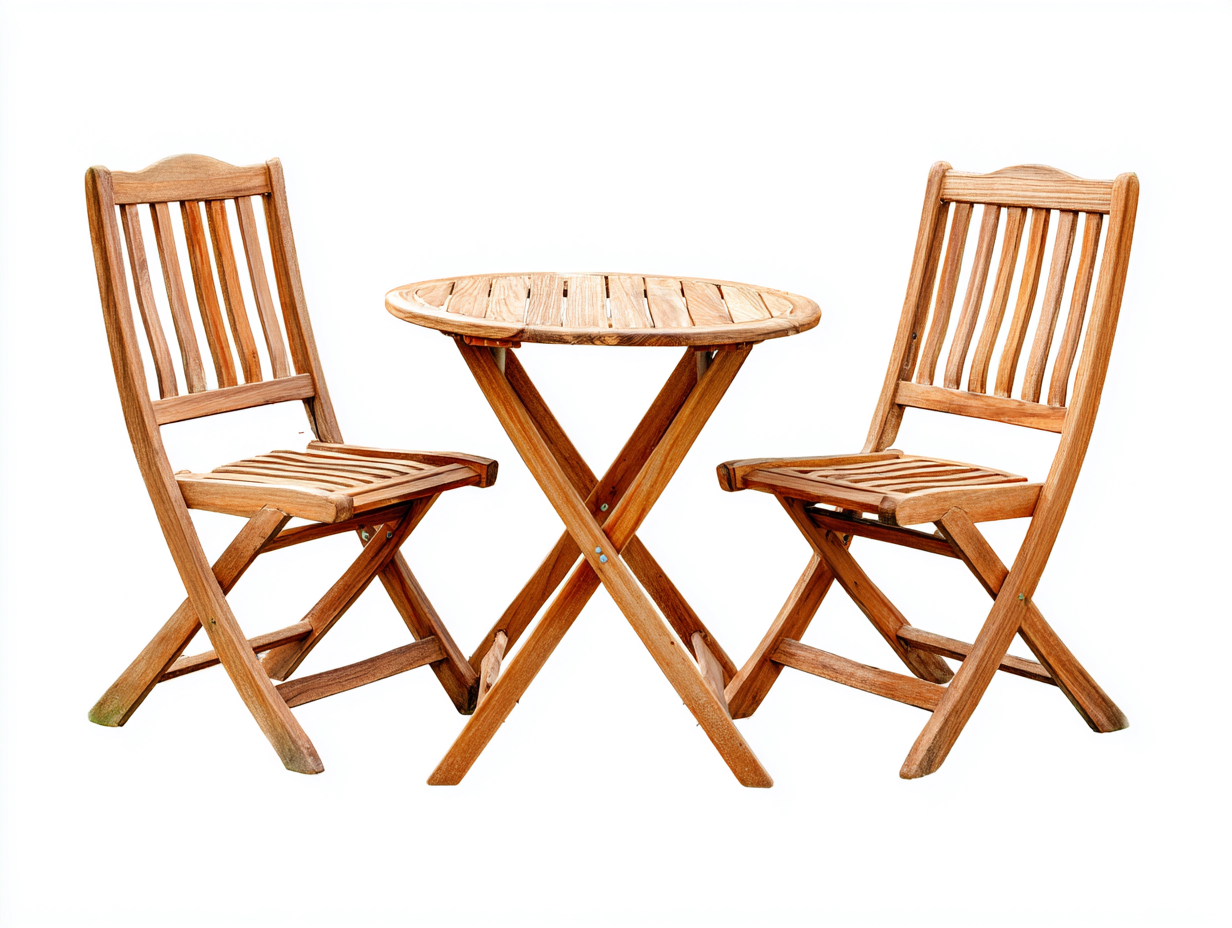 Salon de jardin pour terrasse - bois de teck - 68x68x74 cm - miel clair - style campagne-Limoioloft