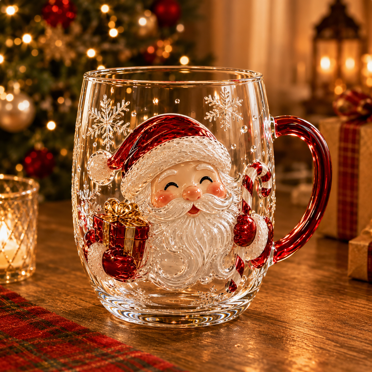3D Christmas Magic Glass Mug