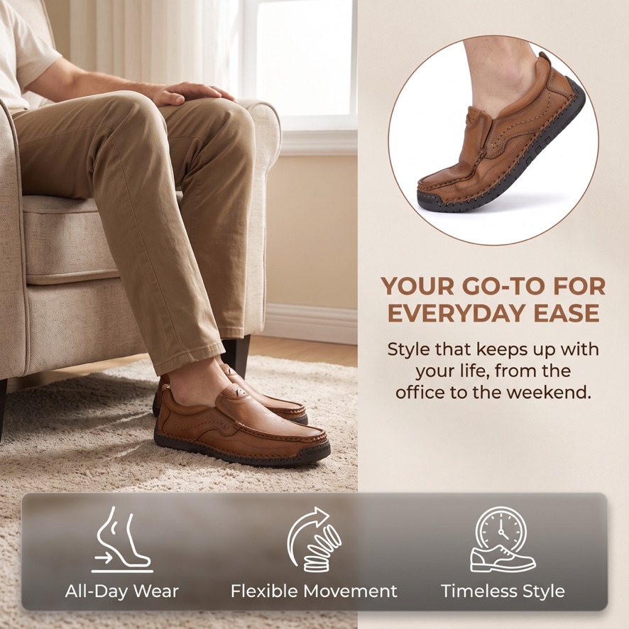 ⏰ Last Day! 45% OFF 🔥 VIONELLEN Men’s Full Grain Leather Orthopedic Loafers