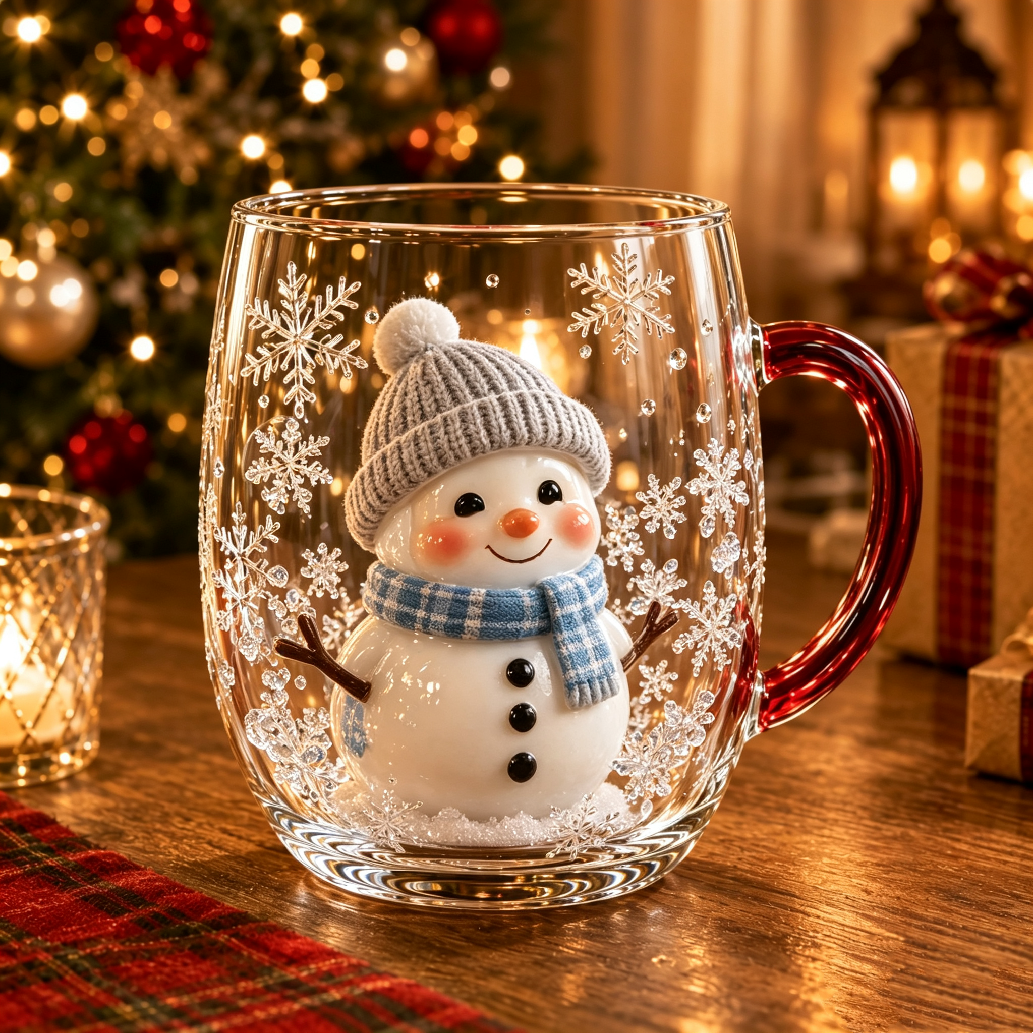 3D Christmas Magic Glass Mug
