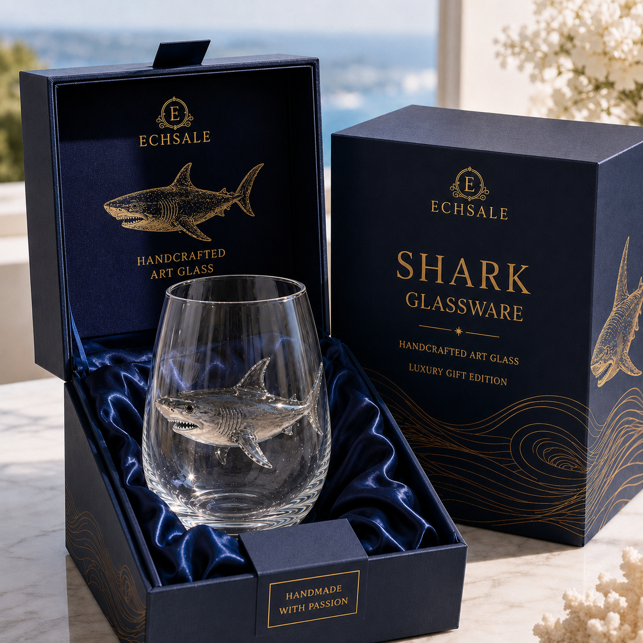 The Apex Predator | Bold 3D Great White Shark Statement Tumbler