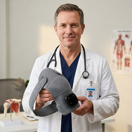 Arzt hält Vital Shoulder Massager