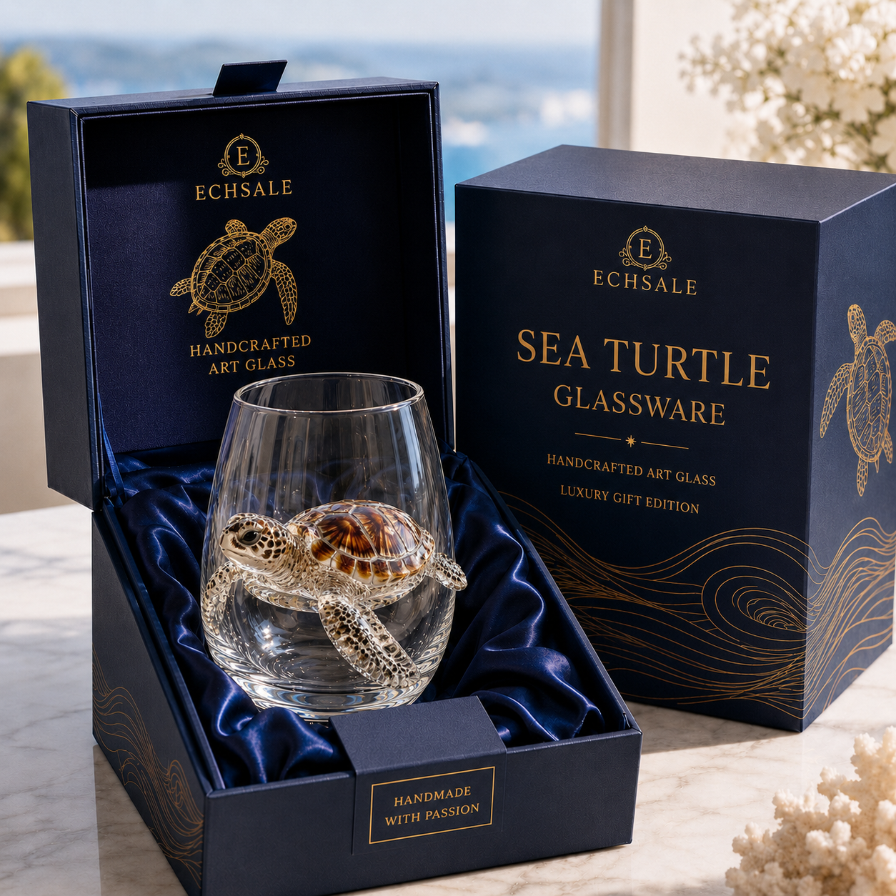 The Serene Voyager | 3D Handcrafted Sea Turtle Artisan Glassware