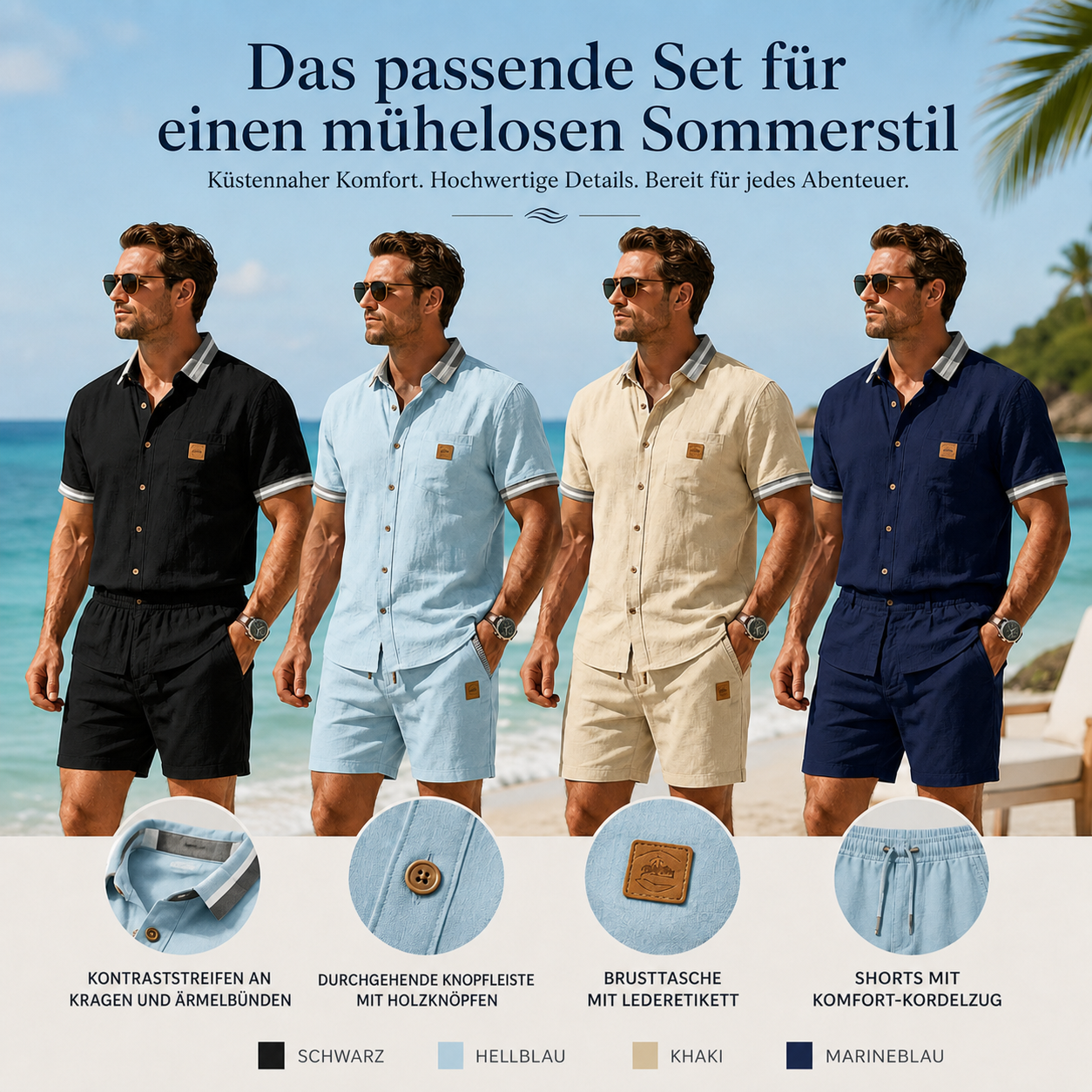 Herren-Set in vier Farben