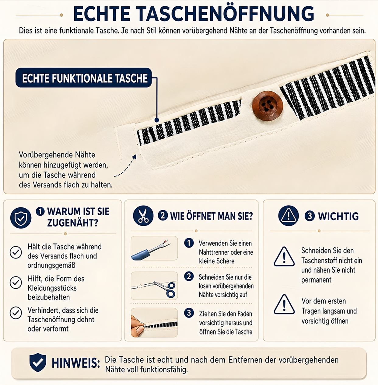 Echte funktionale Tasche