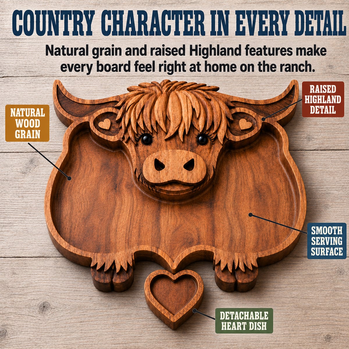 serving board details and heart dish