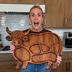 Highland cow serving board