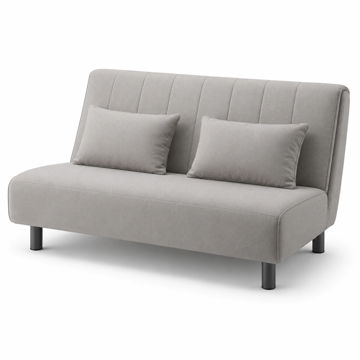 Sofa cama tapizado gris claro de 2 plazas