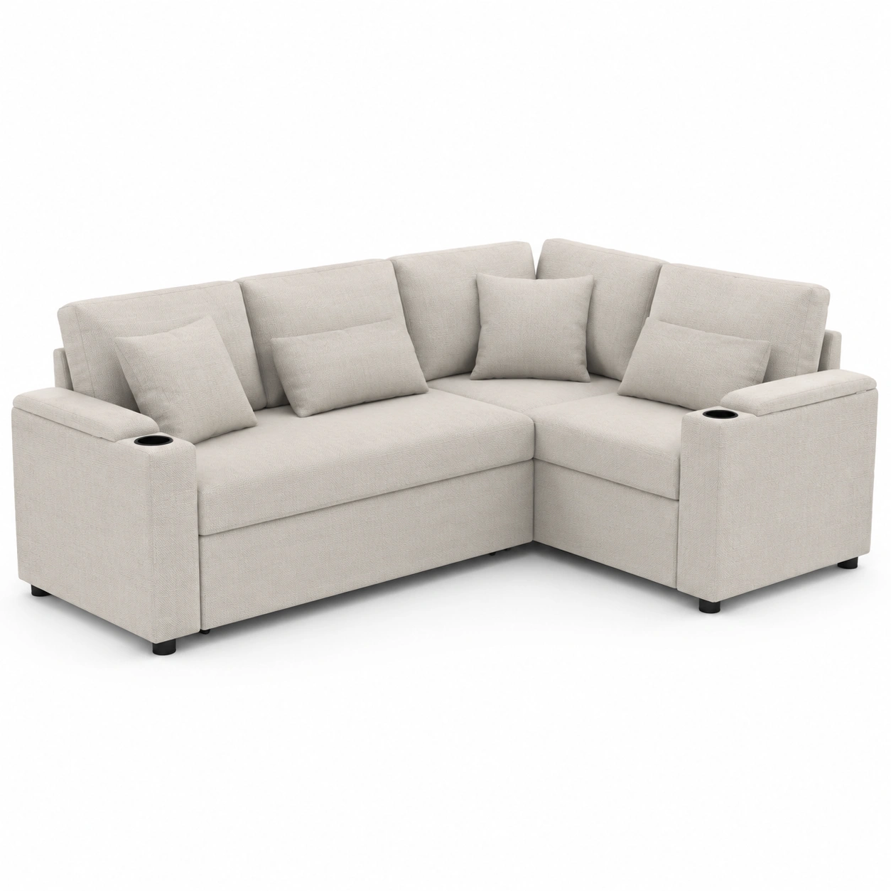 Juego de sofa esquinero en L color beige