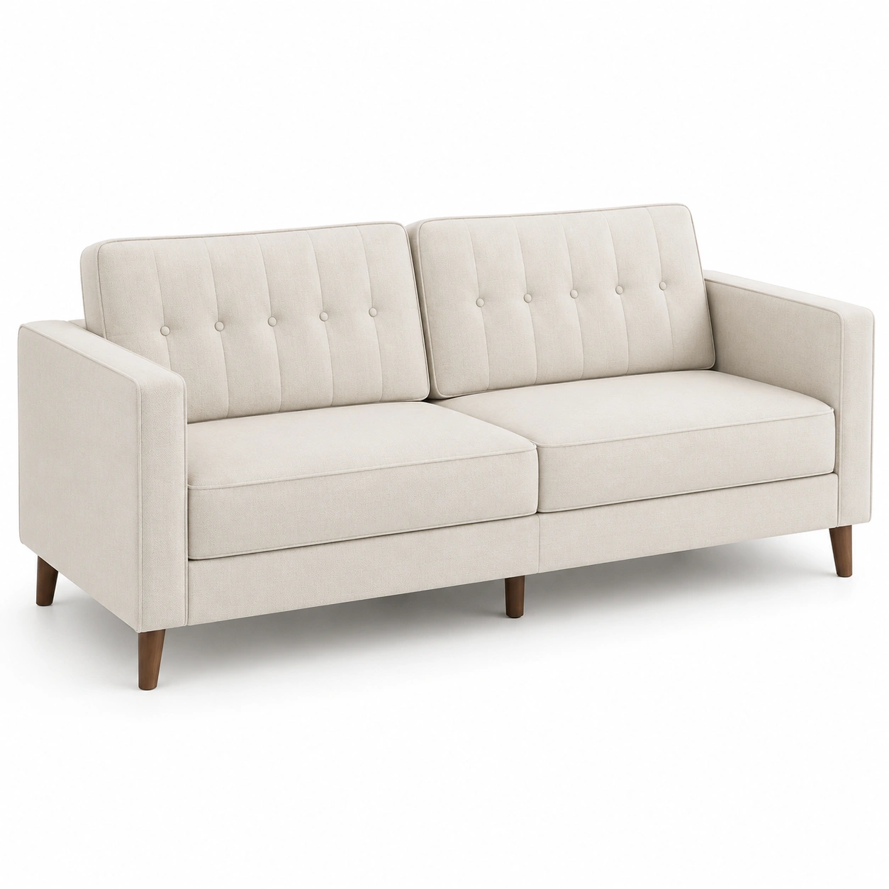 Sofa de dos plazas color marfil