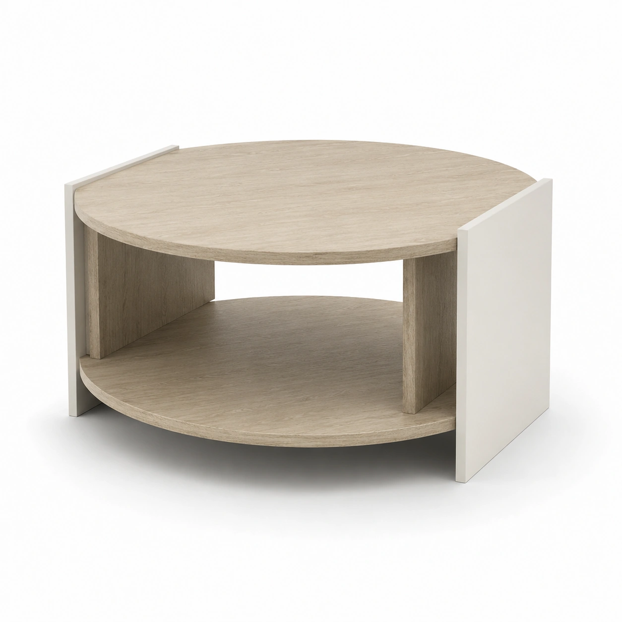 Mesa de centro redonda de madera