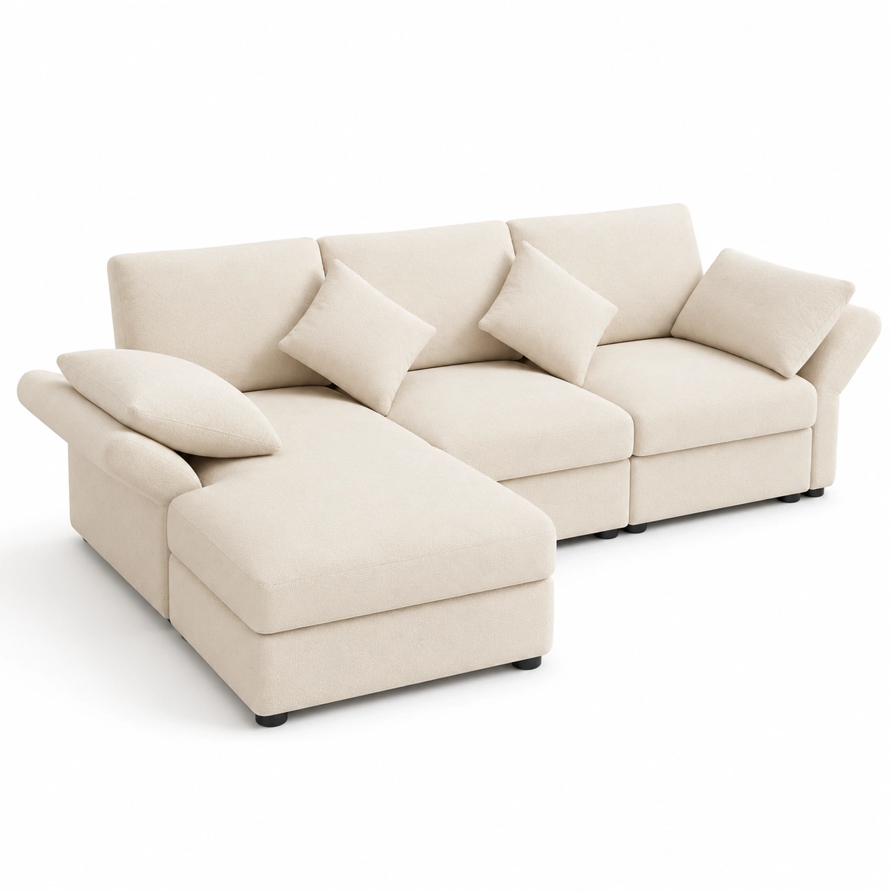 Sofa modular en L color marfil