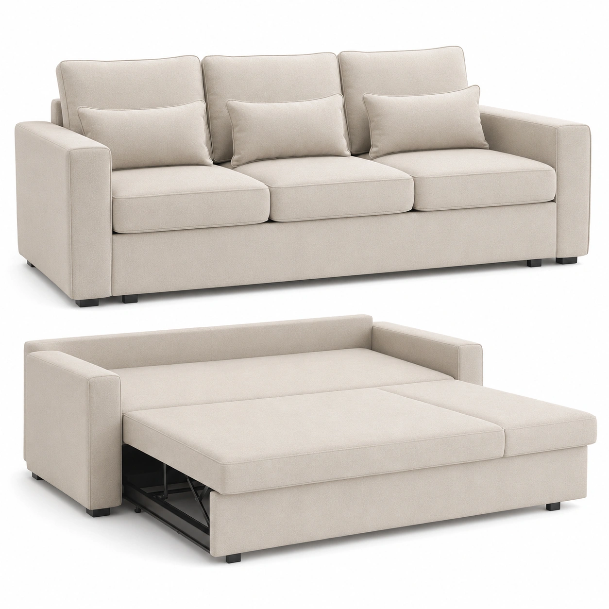 Conjunto de sofa beige de 3 plazas
