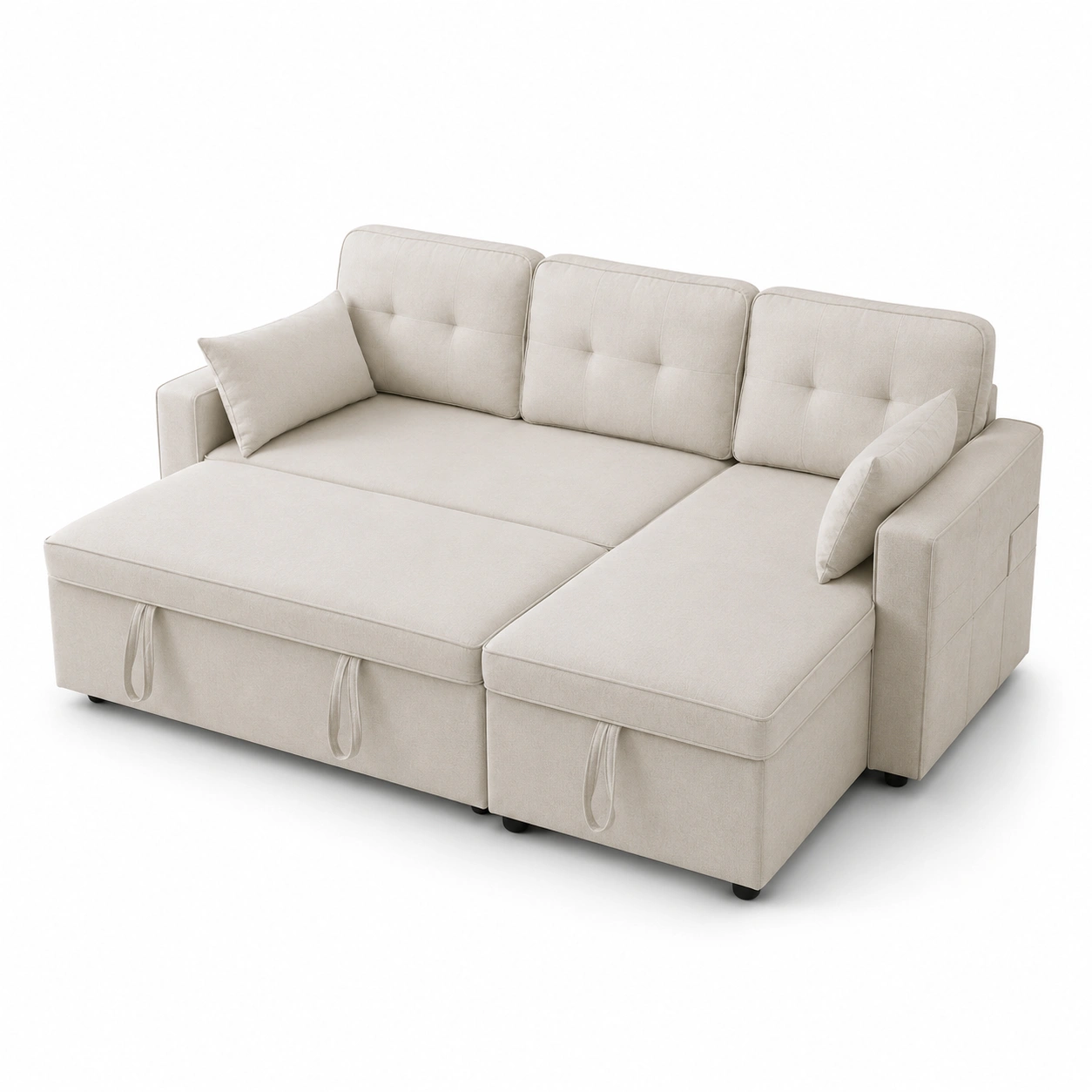 Sofa cama con almacenaje color beige