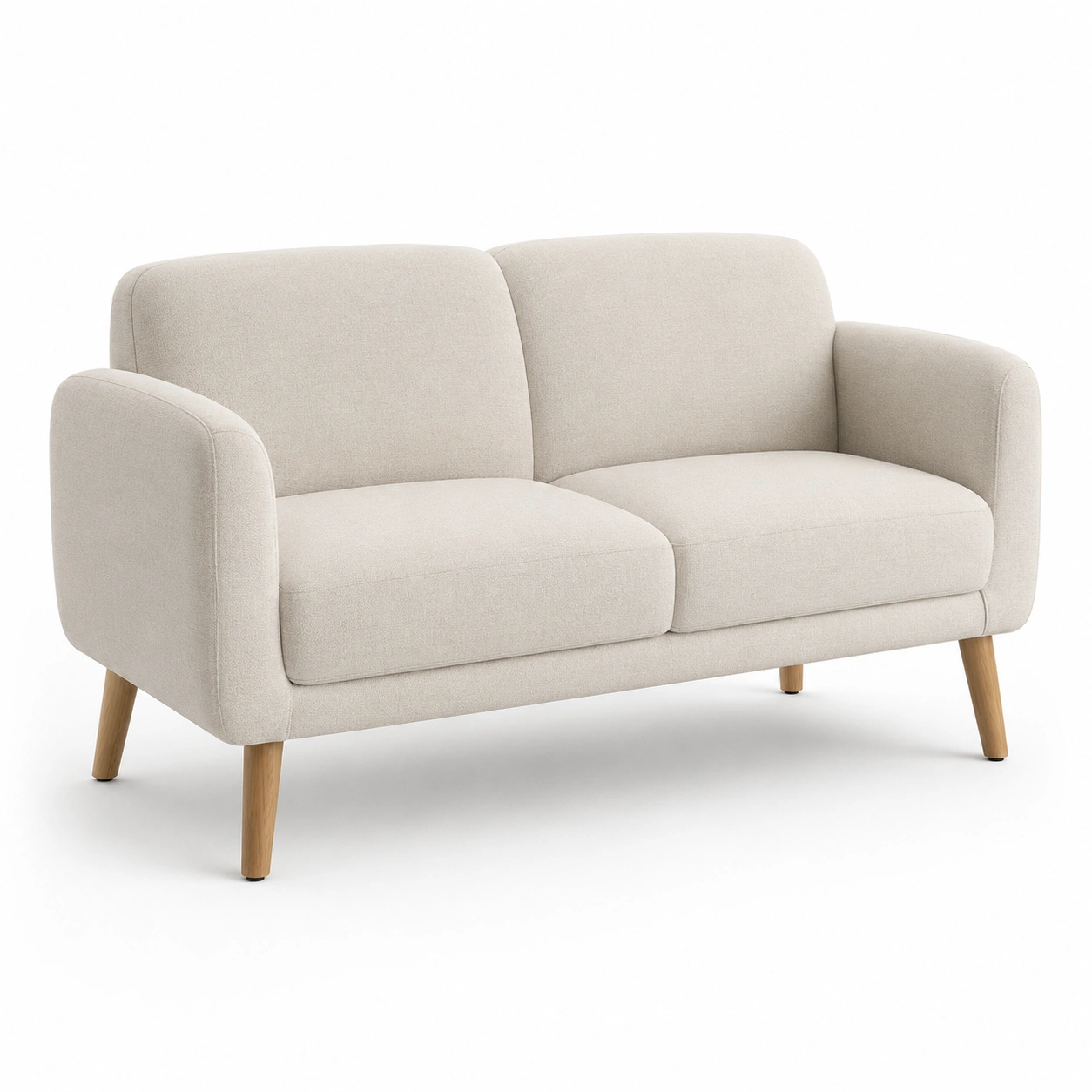 Sofa tapizado color marfil de 2 plazas