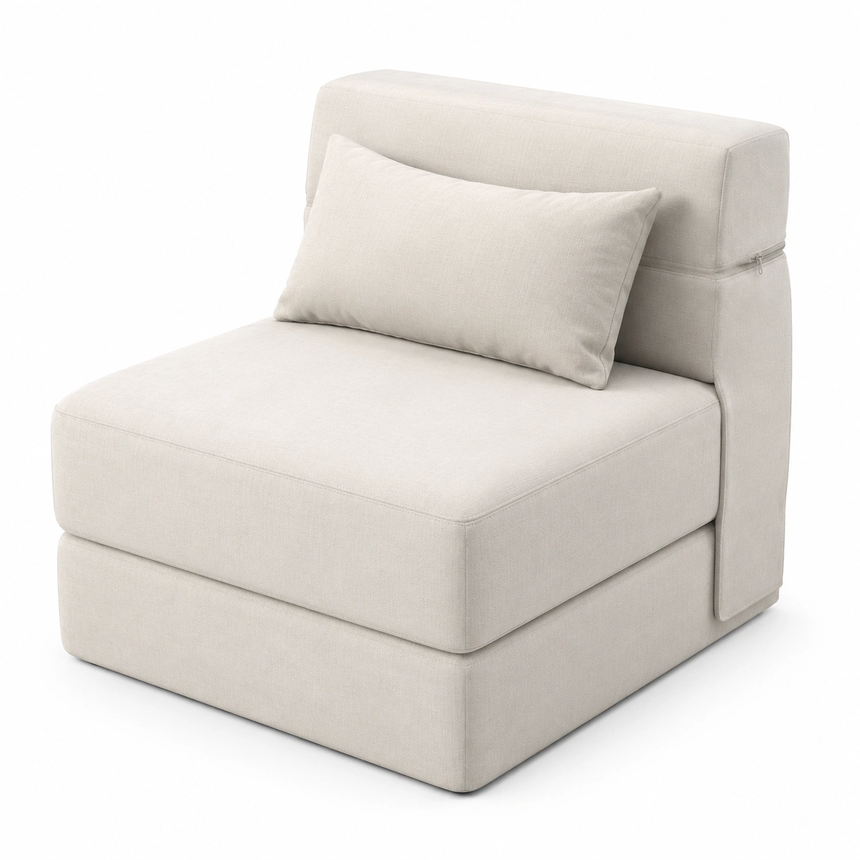 Sillon modular individual tapizado color marfil