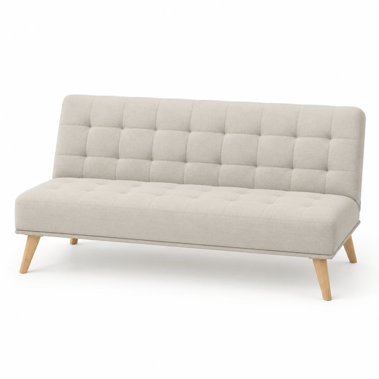 Sofa cama tapizado color marfil