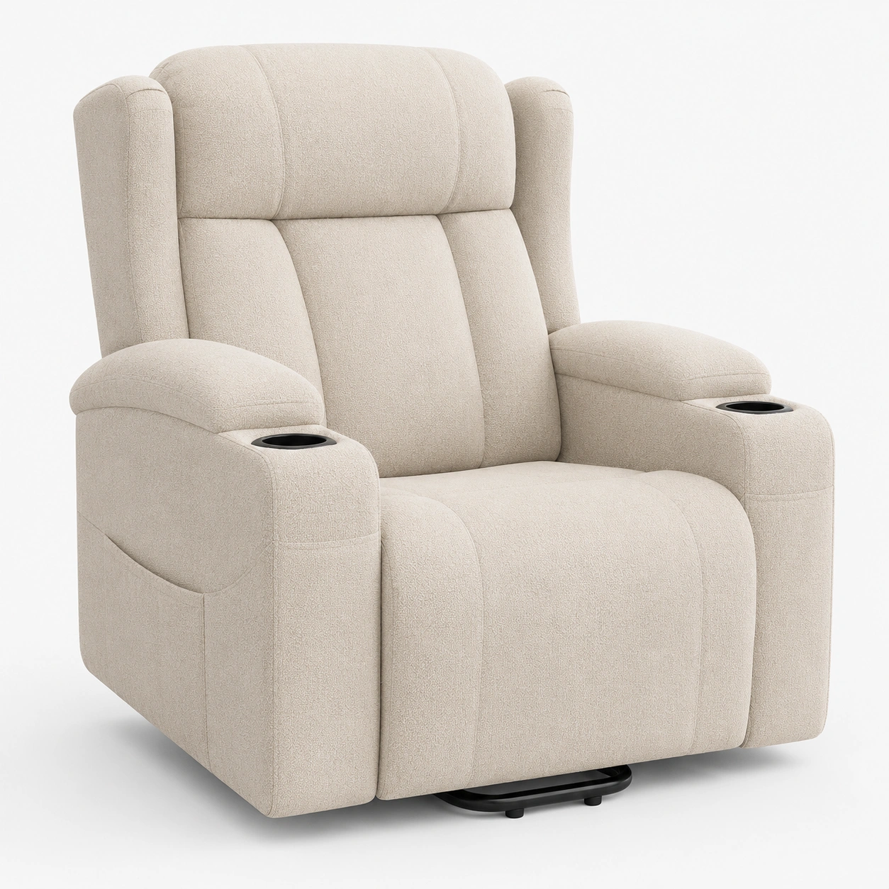 Sillon reclinable con portavasos color marfil