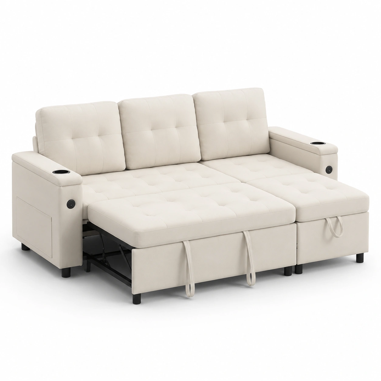 Sofa cama multifuncional color marfil