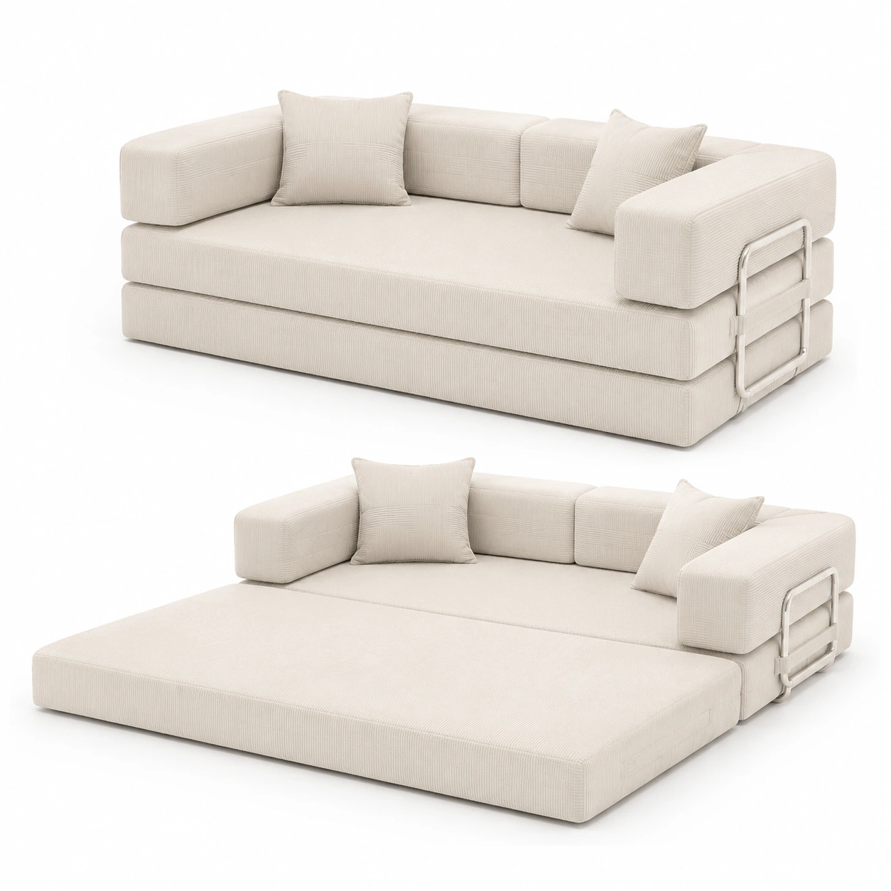 Sofa cama plegable color marfil