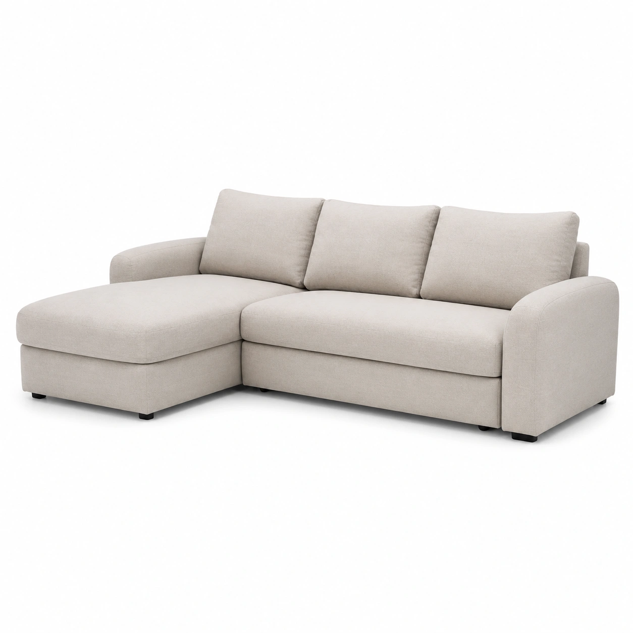 Sofa chaise longue en L color marfil