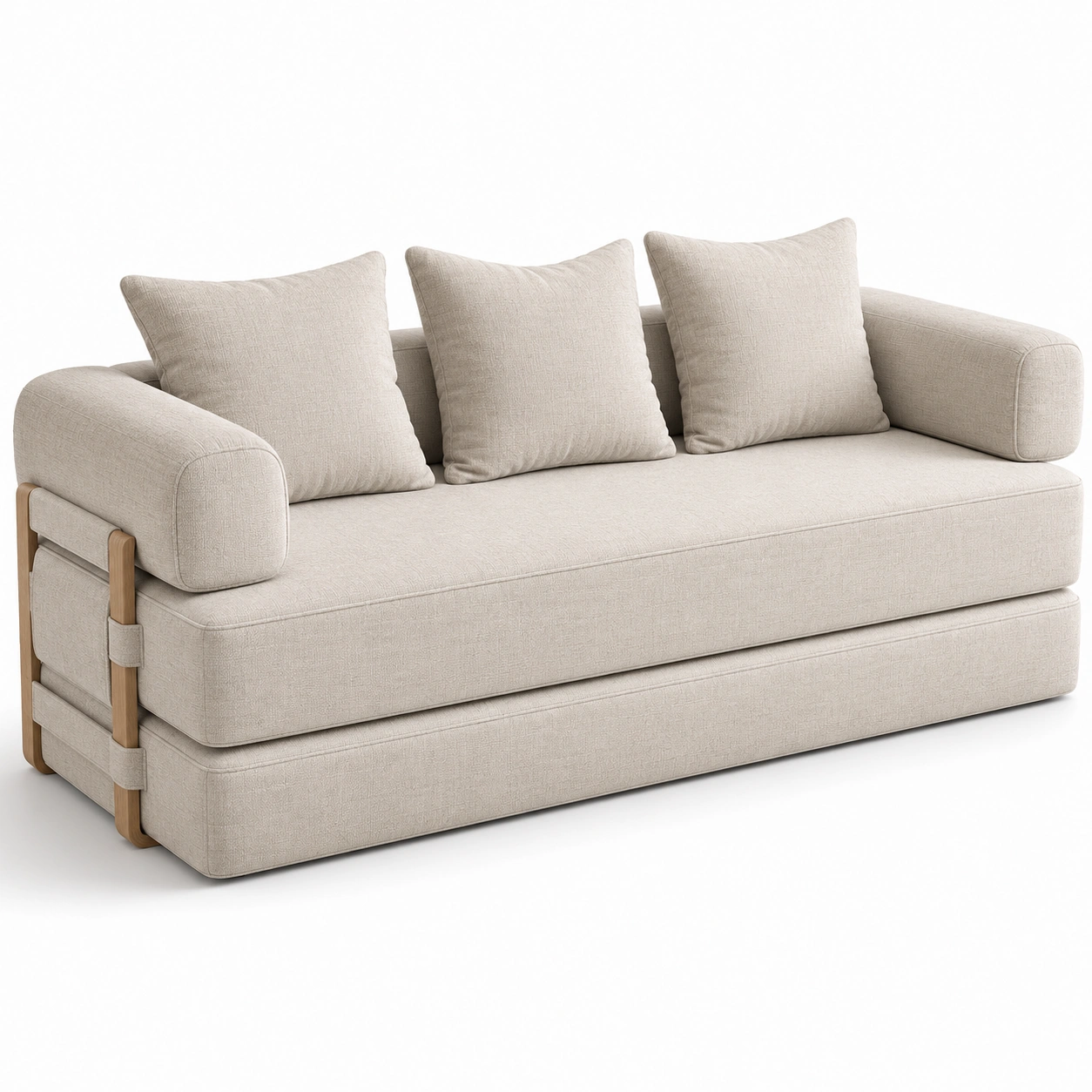 Sofa cama plegable color marfil