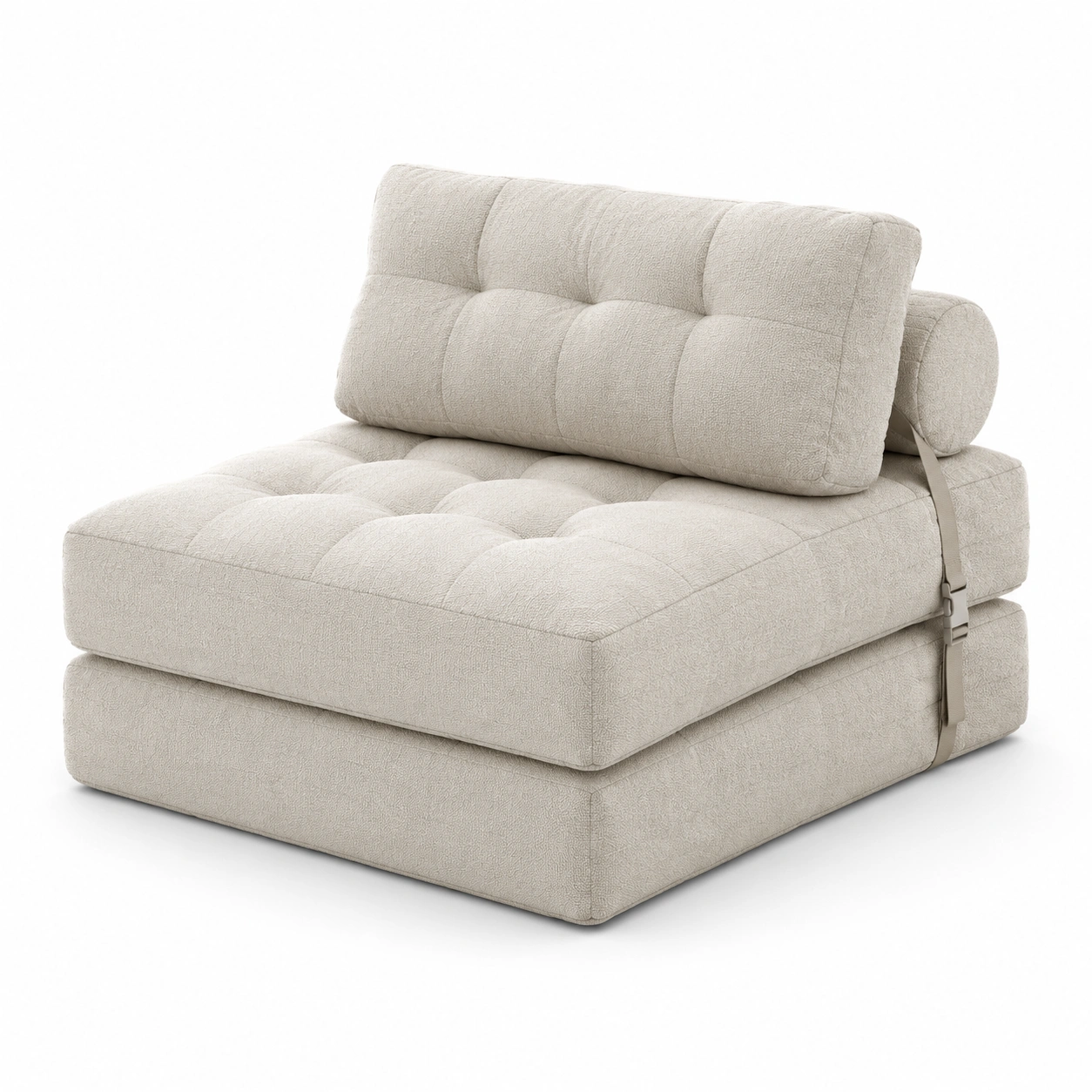 Sofa cama plegable individual color marfil
