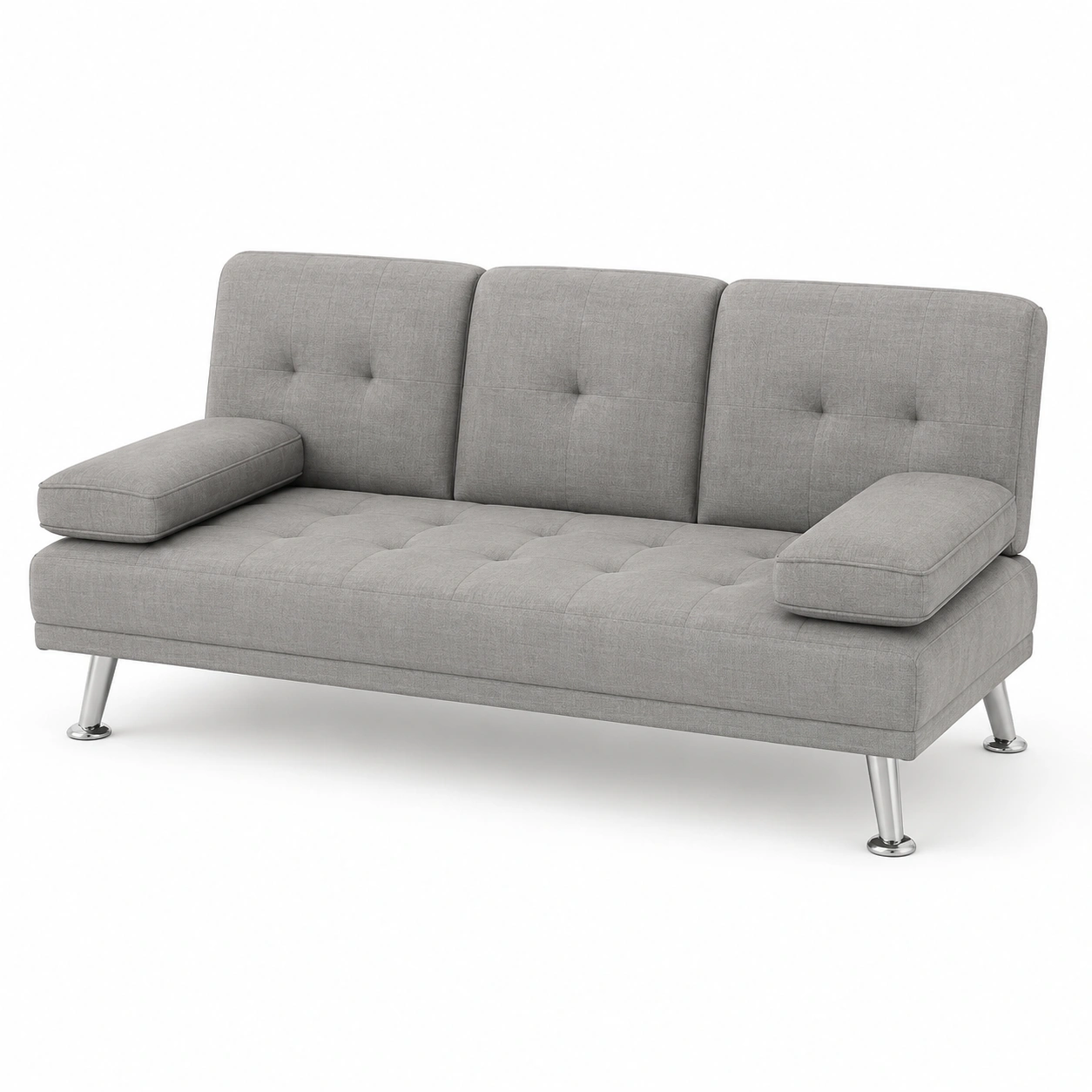 Sofa cama tapizado gris