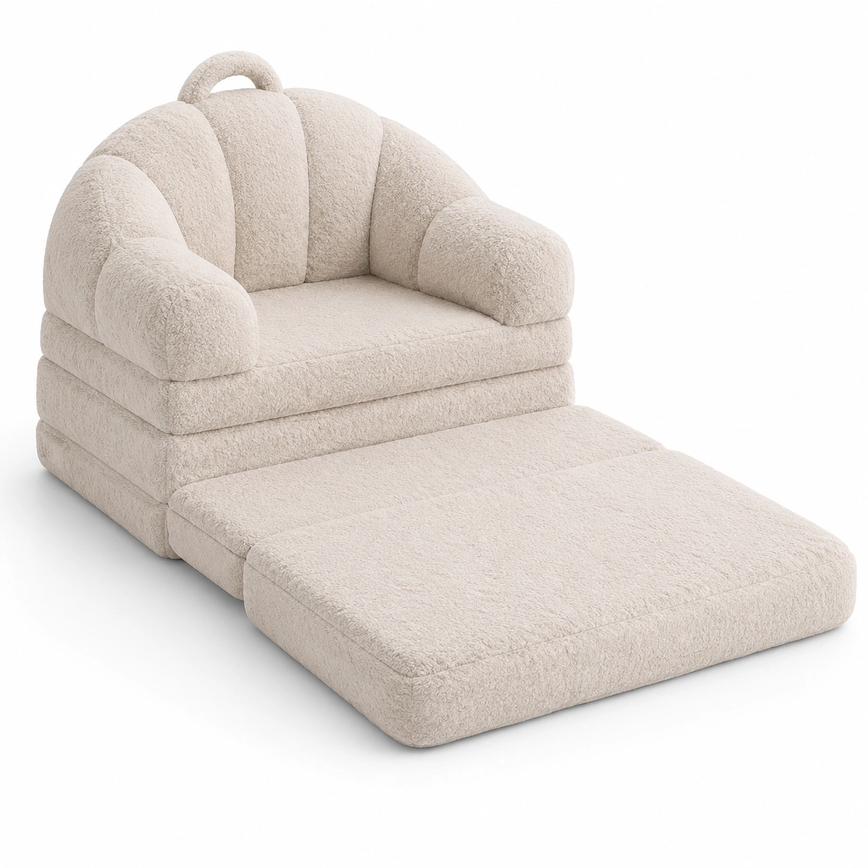 Sillon cama plegable con forma de concha