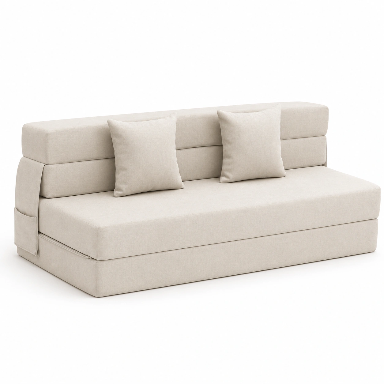 Sofa cama con almacenamiento color beige