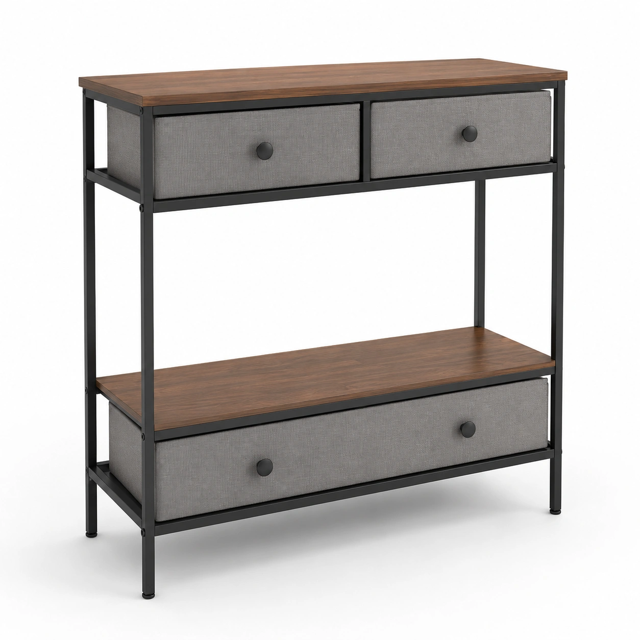 Mesa de almacenamiento de madera y metal