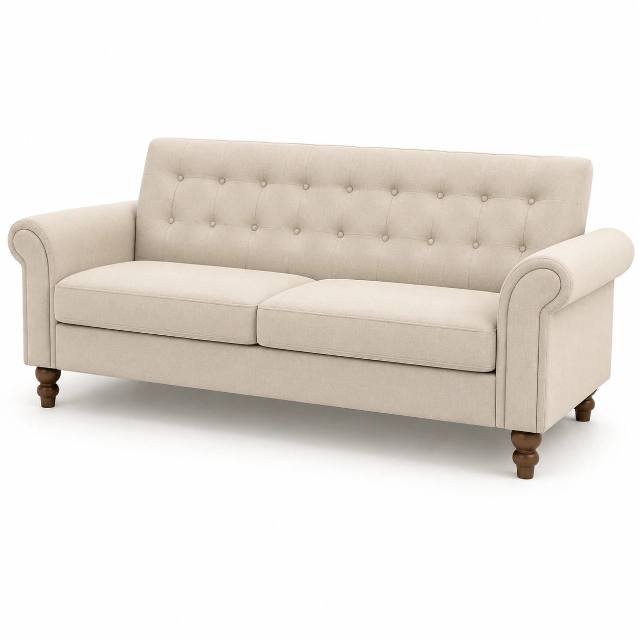 Sofa tapizado de tres plazas color beige